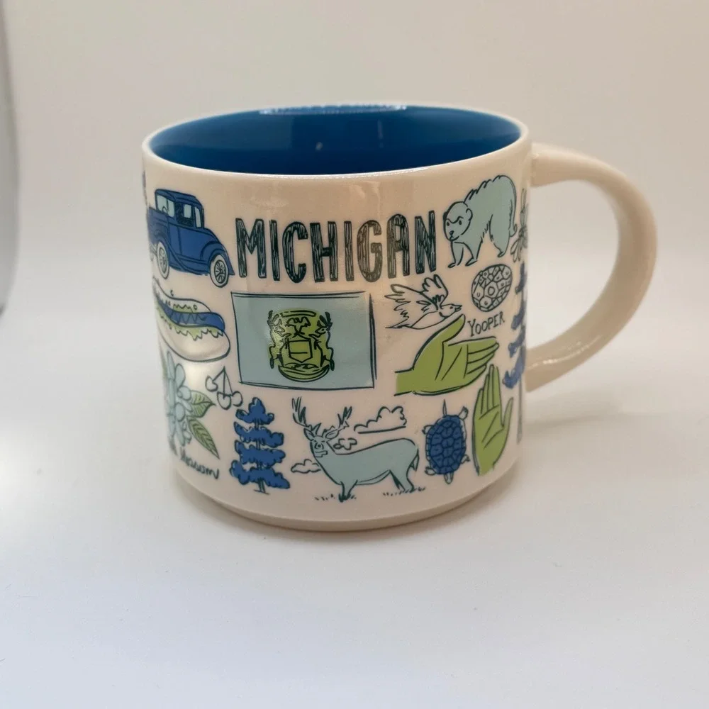 Starbucks Michigan Mug Been There Series Across the Globe Collection 14oz New - Picture 1 of 5